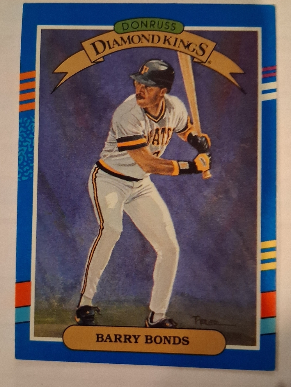 Donruss Diamond Kings Barry Bonds Baseball Card - Blue Frame Error Card